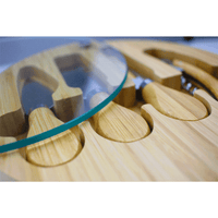 Trekk Round Bamboo Glass Cheese Set