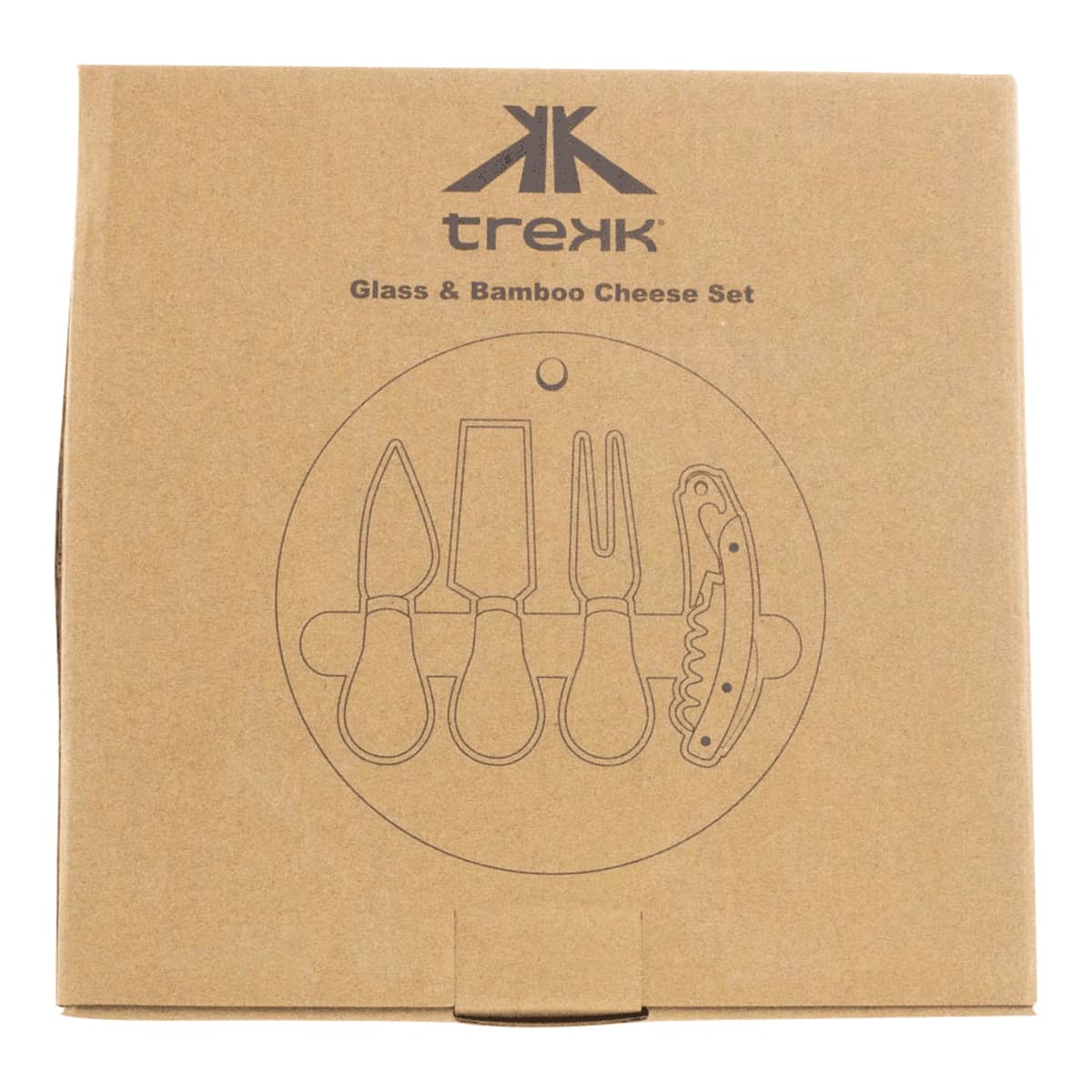 Trekk Round Bamboo Glass Cheese Set