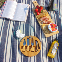 Trekk Round Bamboo Glass Cheese Set