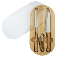 Trekk Oval Bamboo Glass Knife Set