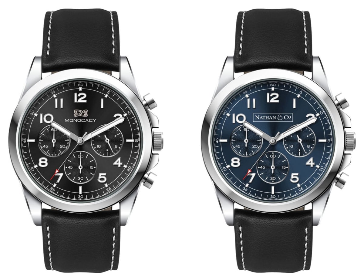 Chrono Unisex Watch, Leather Strap