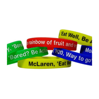 Silicone Wristband 12mm W Screen Printed 1 Colour