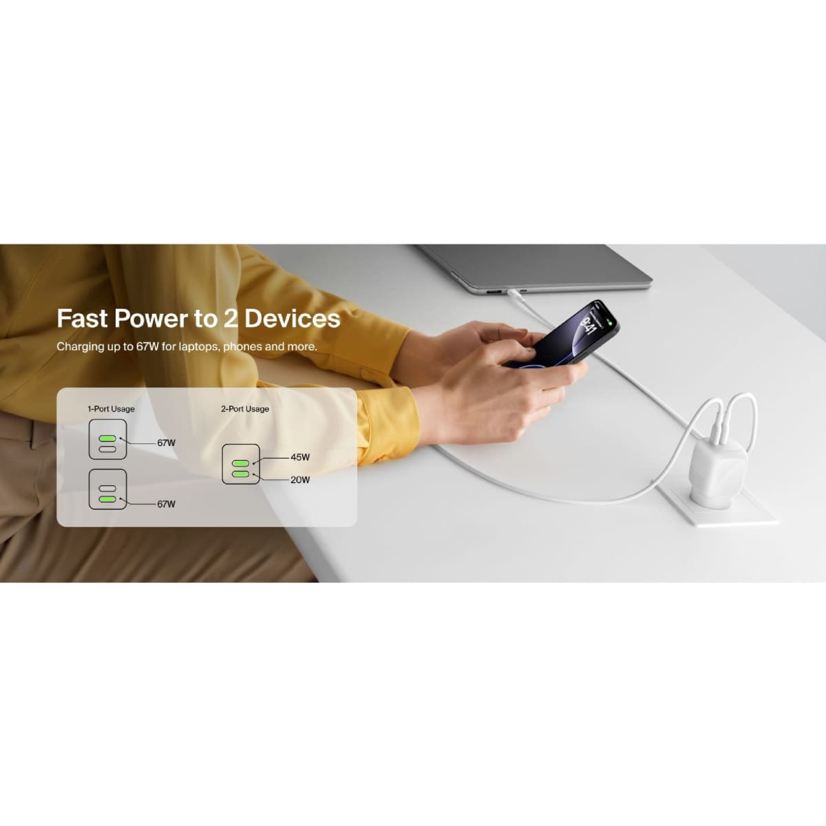 Belkin BoostCharge Pro 67W Dual USB-C GaN Wall Charger