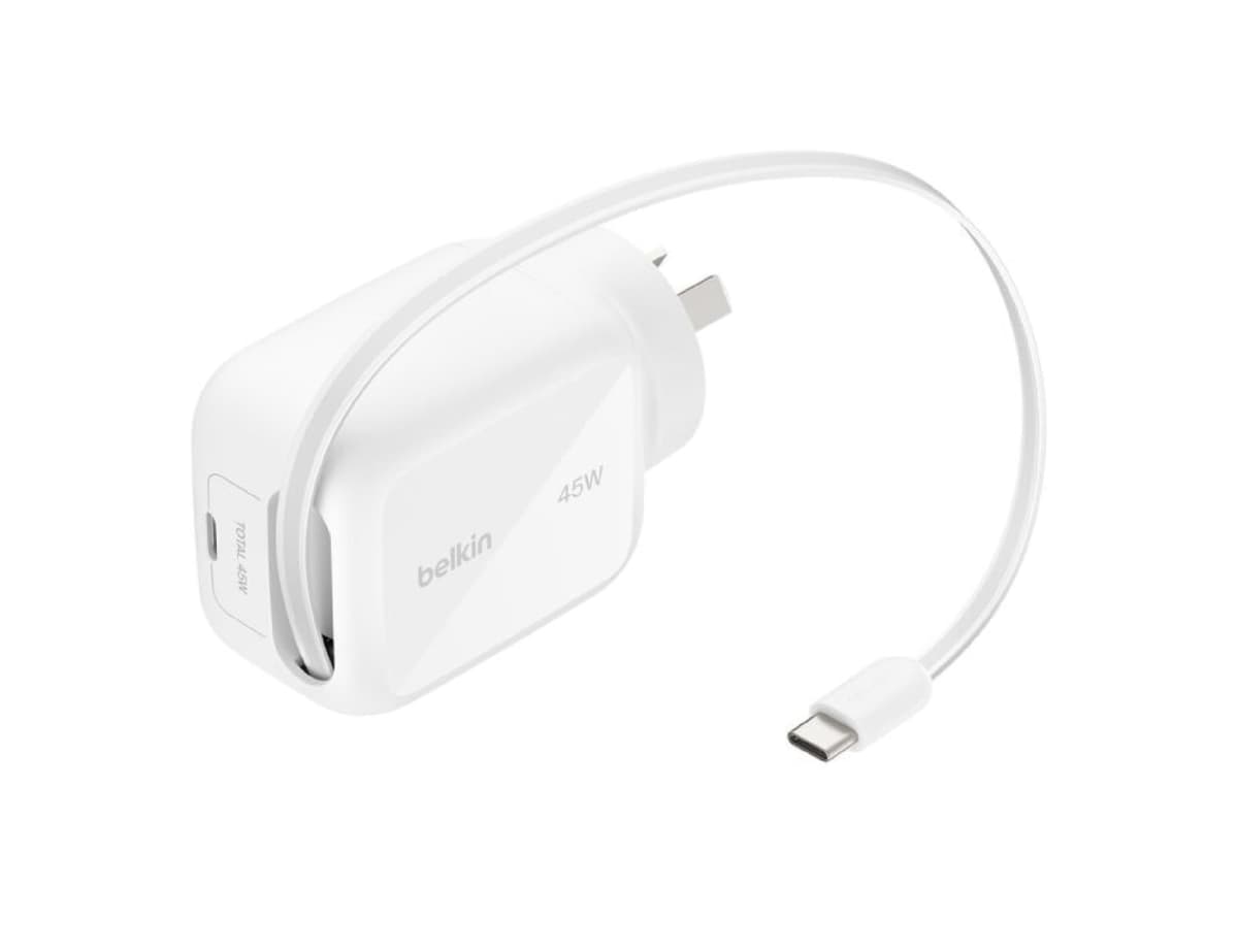 Belkin UltraCharge 45W Retractable GaN Wall Charger