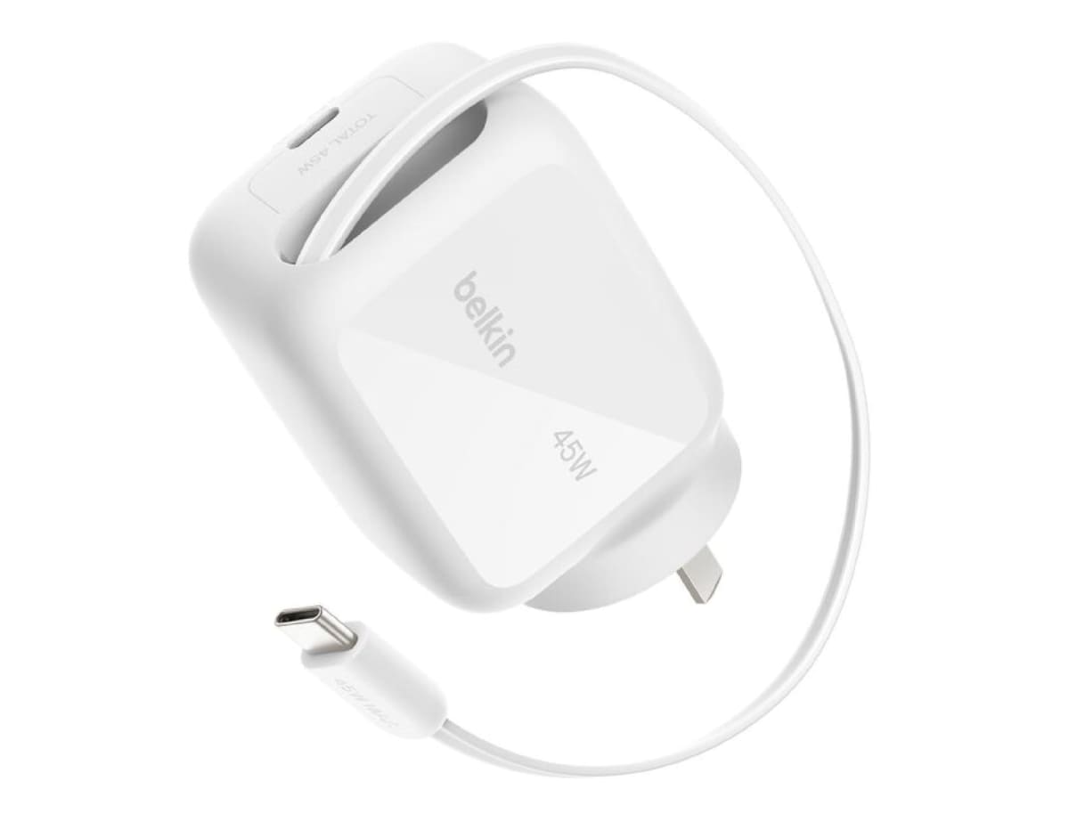 Belkin UltraCharge 45W Retractable GaN Wall Charger