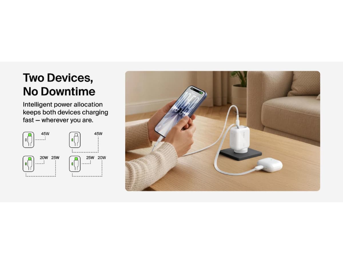 Belkin UltraCharge 45W Retractable GaN Wall Charger
