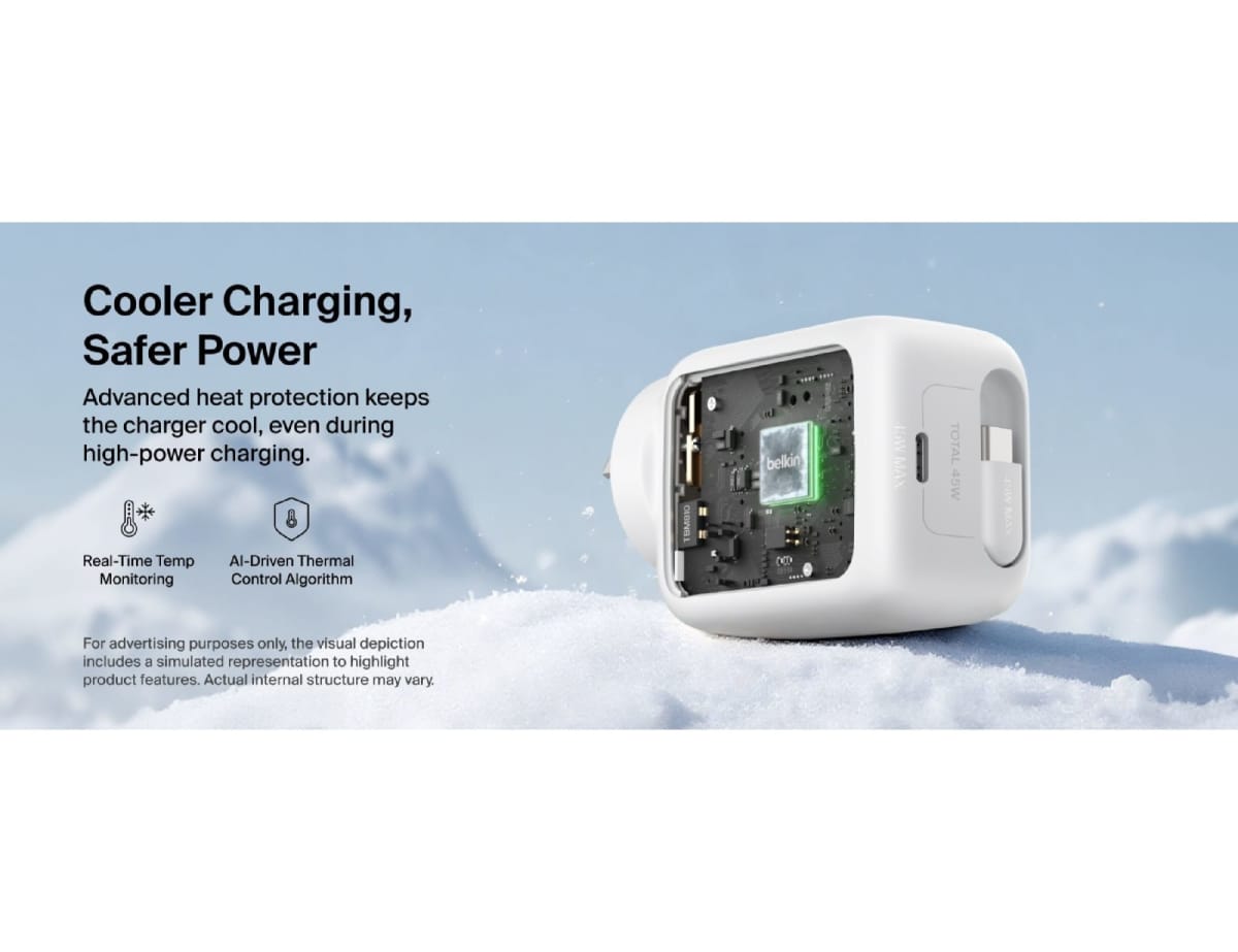 Belkin UltraCharge 45W Retractable GaN Wall Charger