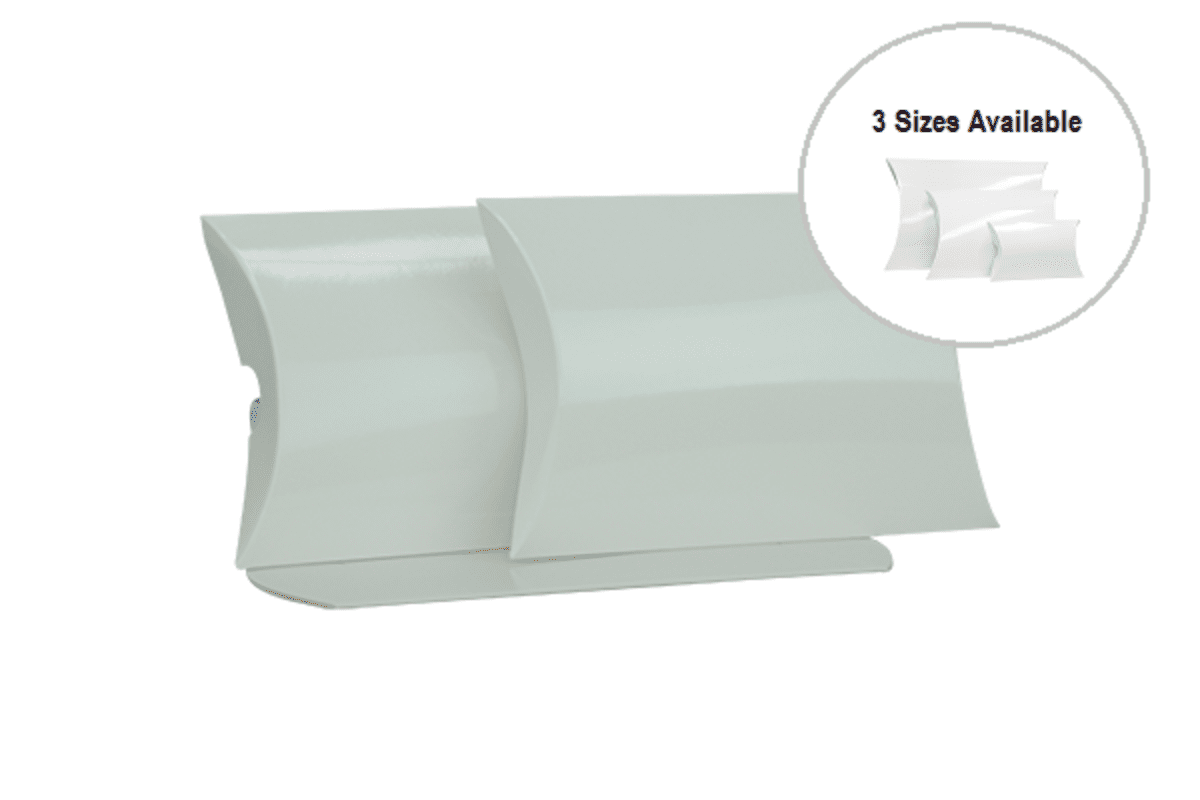 Medium White Gloss Pillow Box Printed