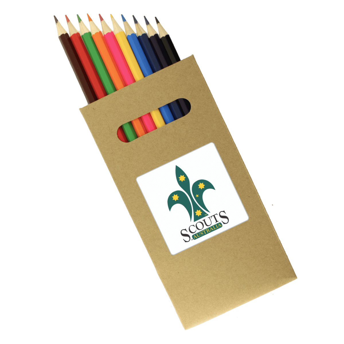 10 Pk Natural Wood Full Size Colouring Pencil