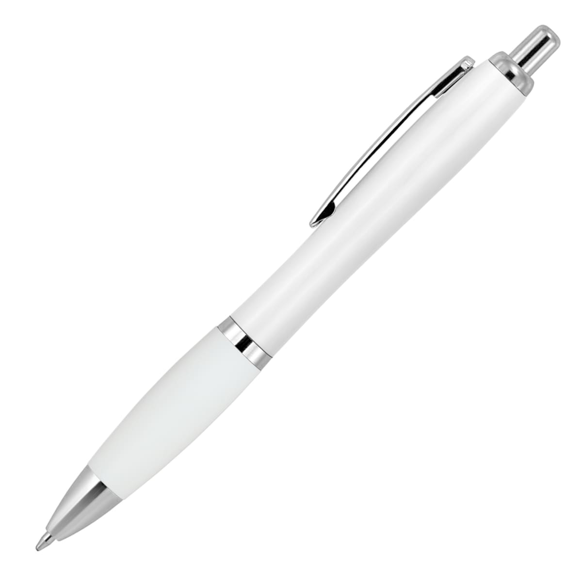 Plastic Pen Ballpoint Silicone Grip White Cara