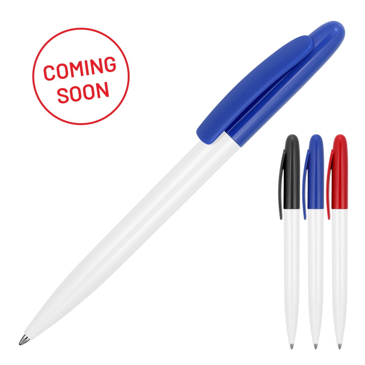 Plastic Pen Ballpoint Gloss White Sierra