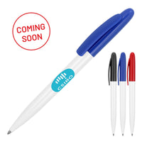 Plastic Pen Ballpoint Gloss White Sierra