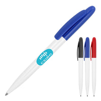 Plastic Pen Ballpoint Gloss White Sierra