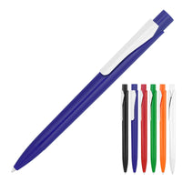 Plastic Pen Ballpoint White Romana