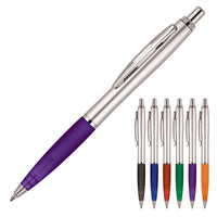 Plastic Pen Ballpoint Silver Yonna