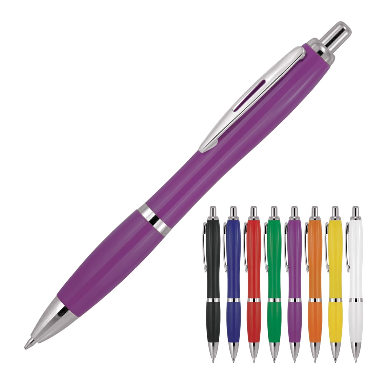 Plastic Pen Ballpoint Solid Colours Cara