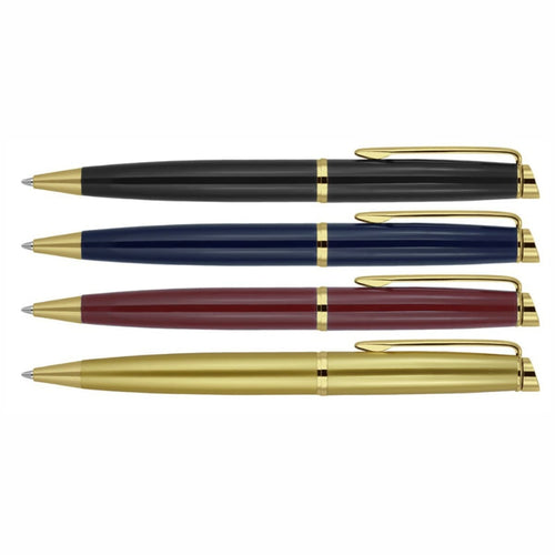 Metal Pen Ballpoint Prestige Gold Trim Hubert