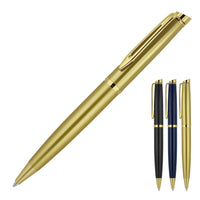 Metal Pen Ballpoint Prestige Gold Trim Hubert