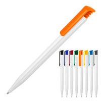 Plastic Pen Ballpoint Gloss White Tia