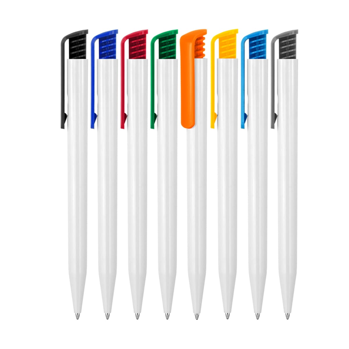 Plastic Pen Ballpoint Gloss White Tia