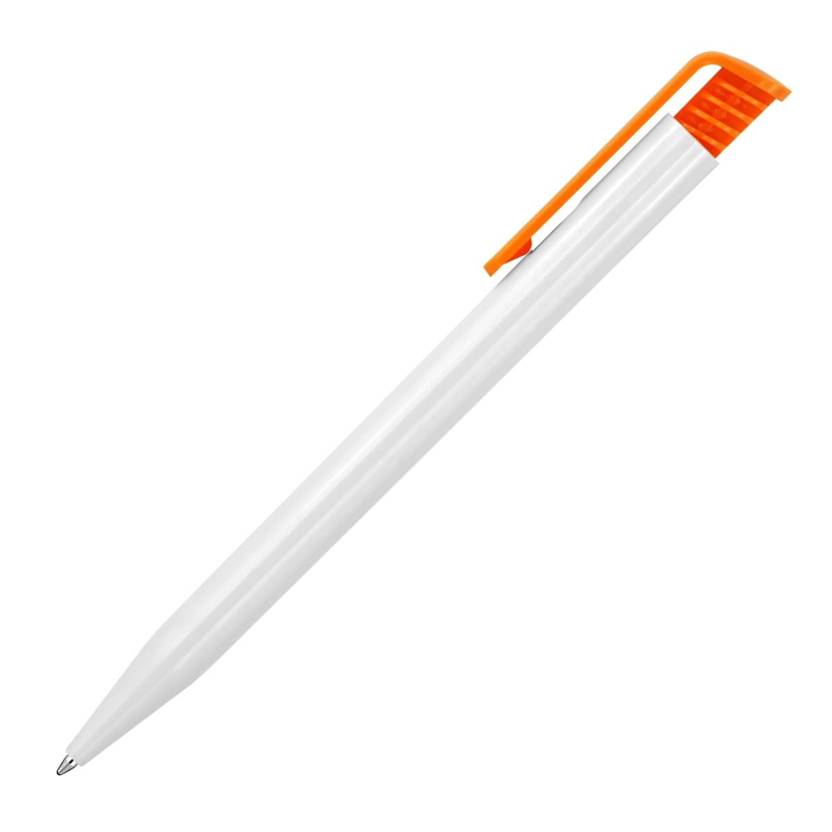 Plastic Pen Ballpoint Gloss White Tia