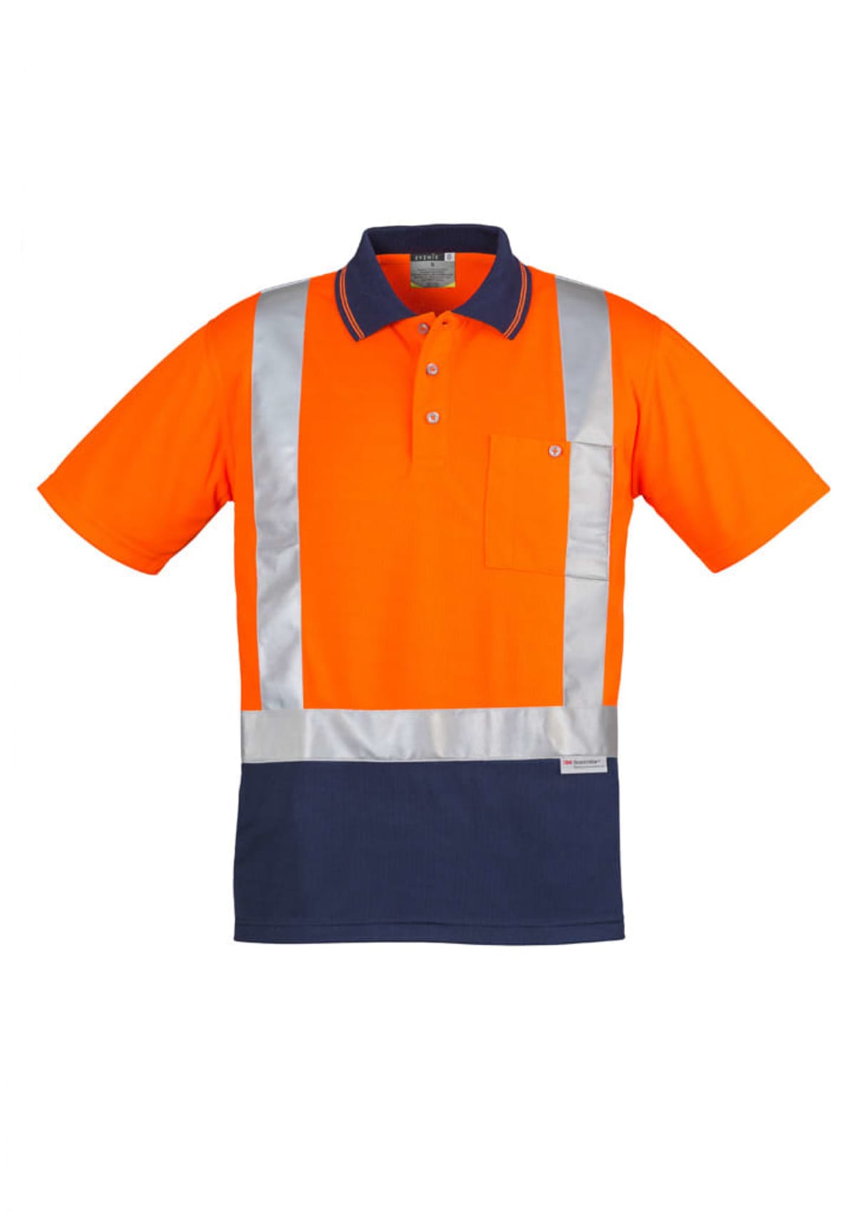 Mens Hi Vis Spliced Short Sleeve Polo - Shoulder Taped