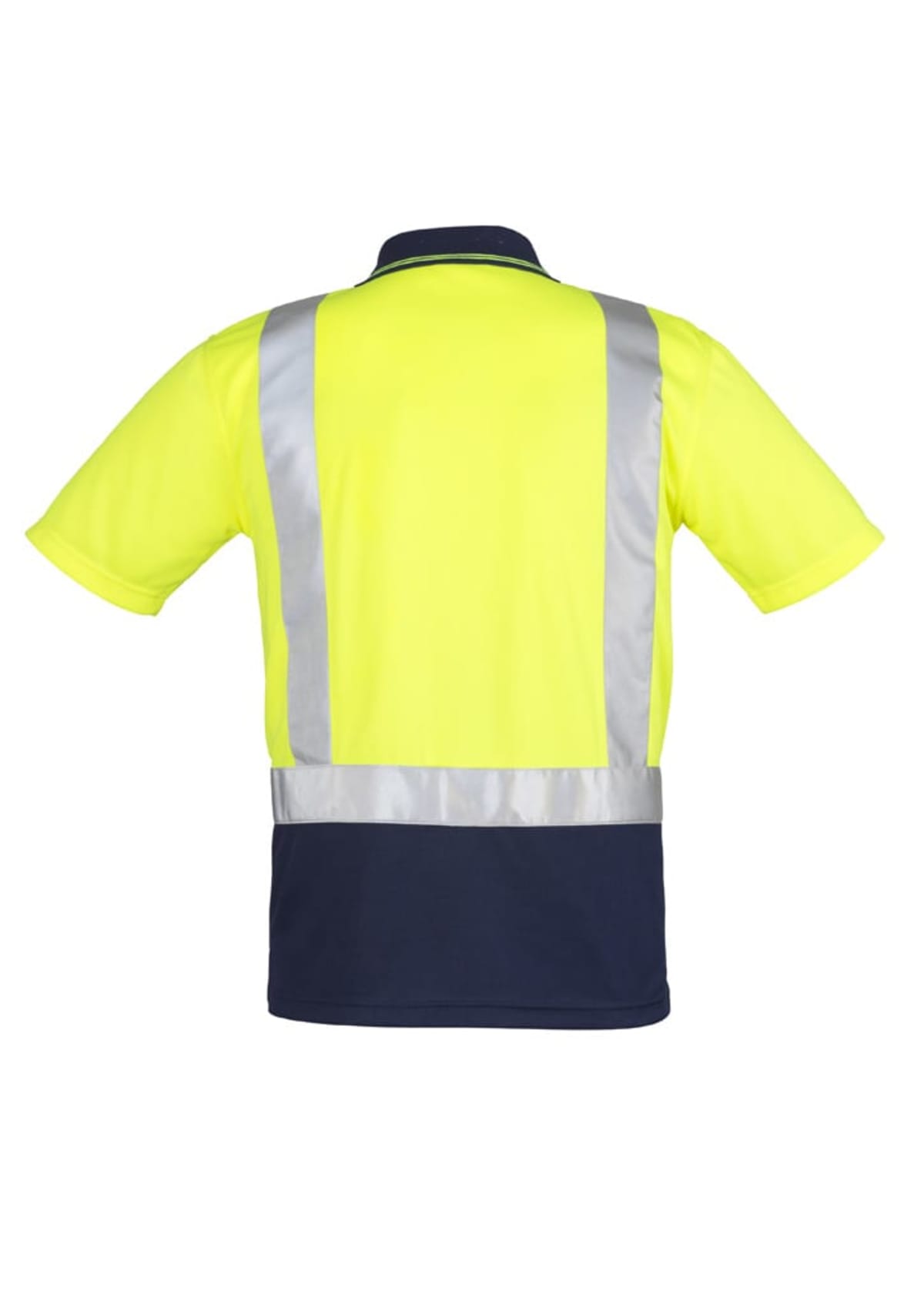 Mens Hi Vis Spliced Short Sleeve Polo - Shoulder Taped