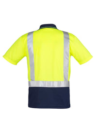 Mens Hi Vis Spliced Short Sleeve Polo - Shoulder Taped