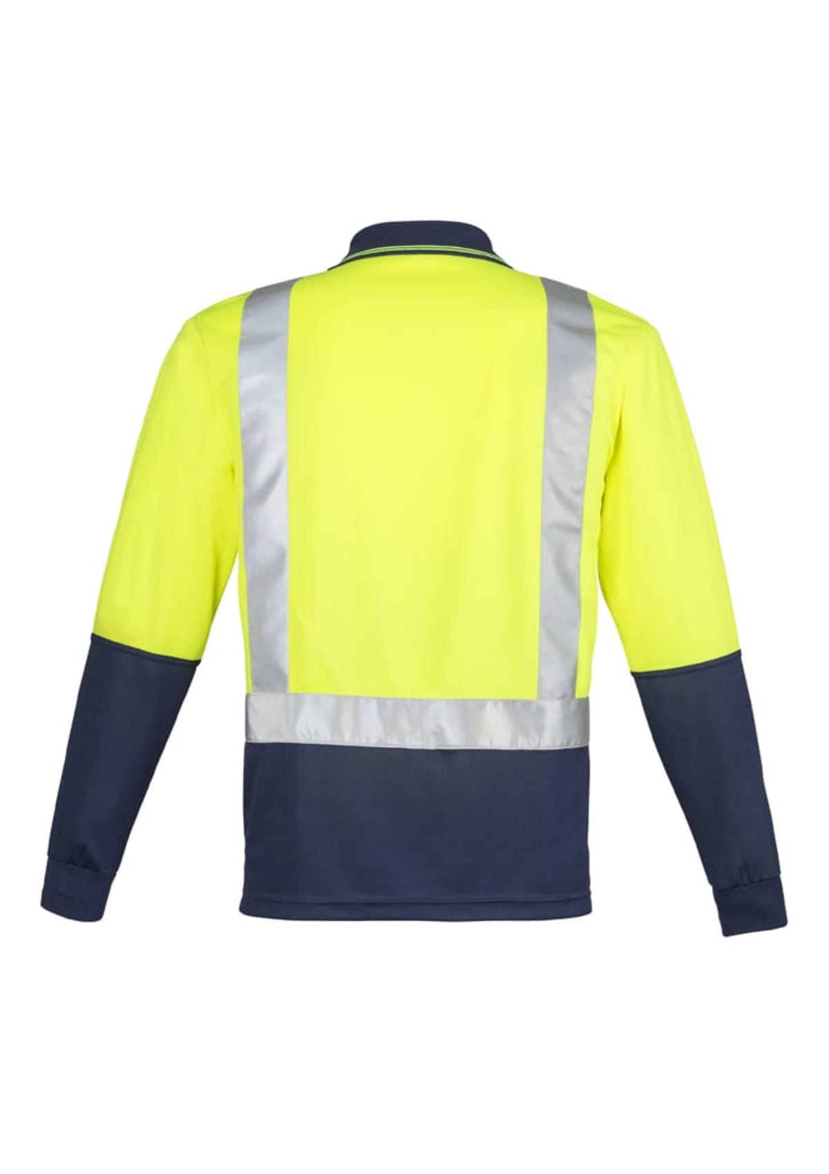 Mens Hi Vis Spliced Long Sleeve Polo - Shoulder Taped