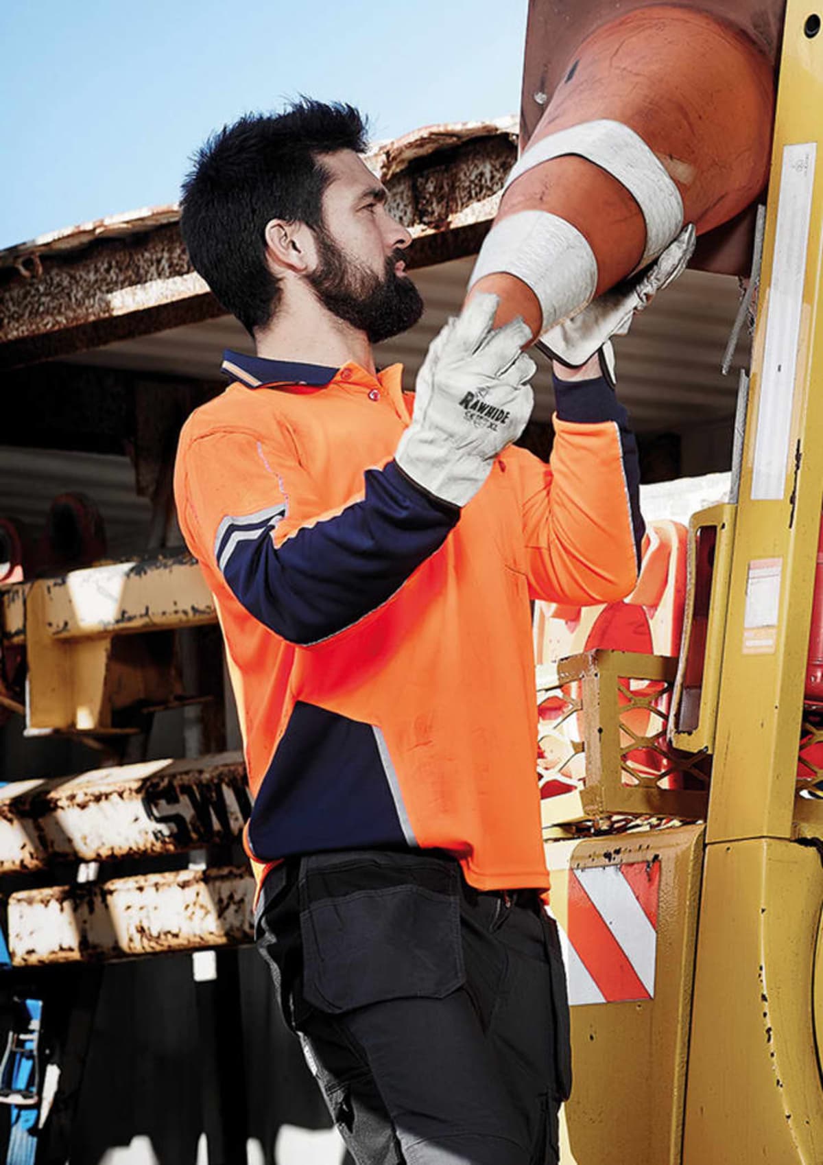 Mens Hi Vis Squad Long Sleeve Polo