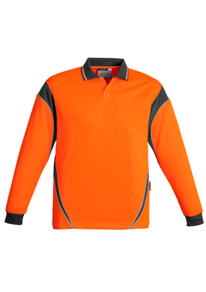 Mens Hi Vis Aztec Long Sleeve Polo
