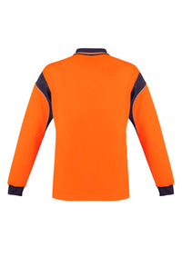 Mens Hi Vis Aztec Long Sleeve Polo