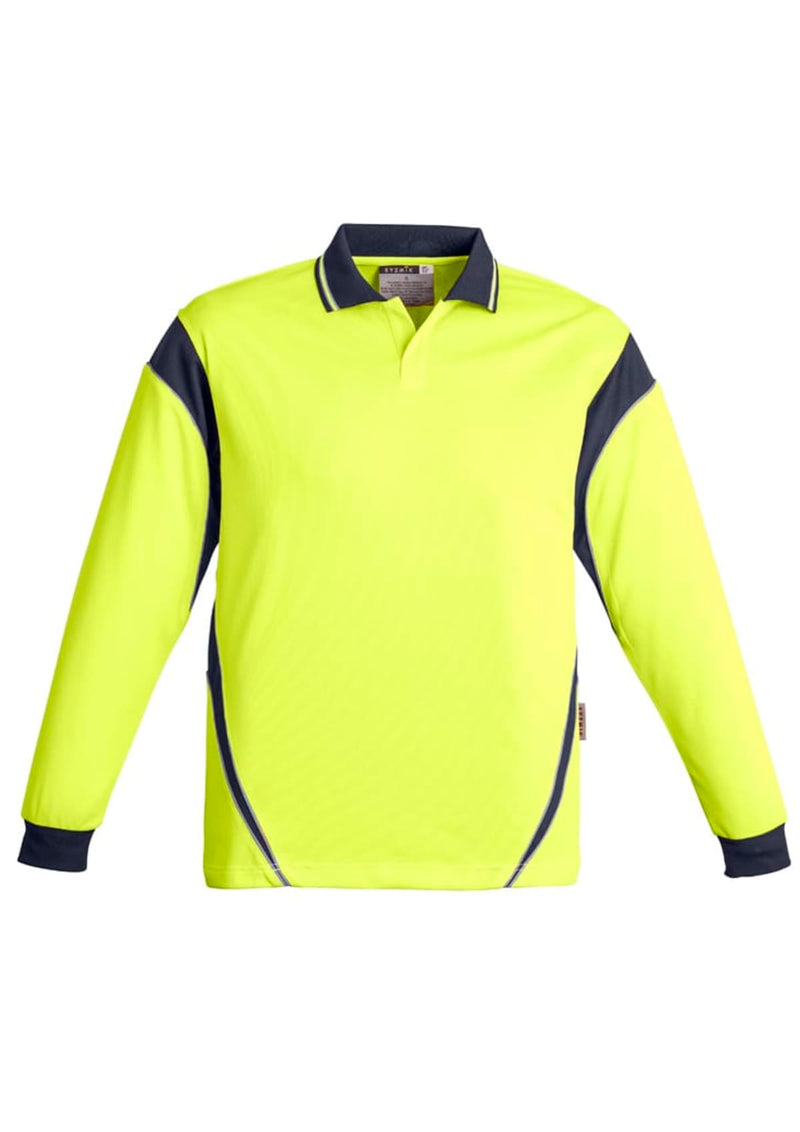 Mens Hi Vis Aztec Long Sleeve Polo