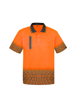 Mens Hi Vis Tracks Short Sleeve Polo