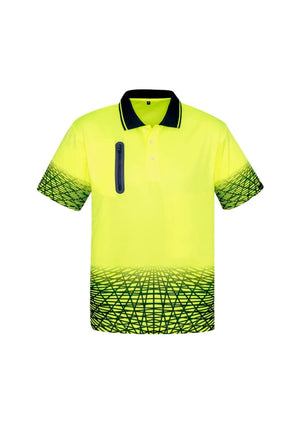 Mens Hi Vis Tracks Short Sleeve Polo