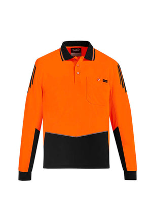 Mens Hi Vis Flux Long Sleeve Polo