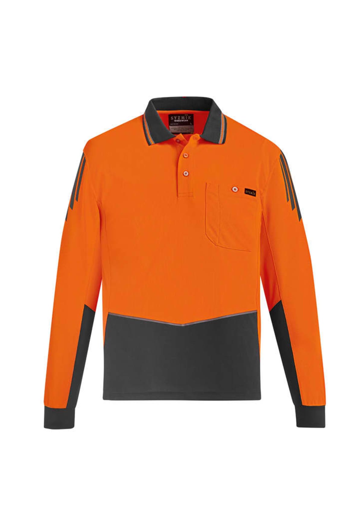 Mens Hi Vis Flux Long Sleeve Polo