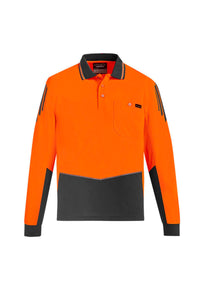 Mens Hi Vis Flux Long Sleeve Polo