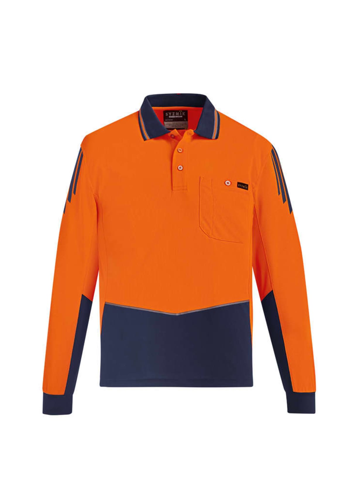 Mens Hi Vis Flux Long Sleeve Polo