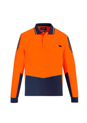 Mens Hi Vis Flux Long Sleeve Polo