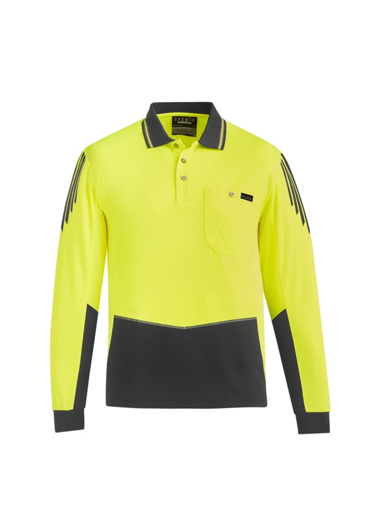 Mens Hi Vis Flux Long Sleeve Polo