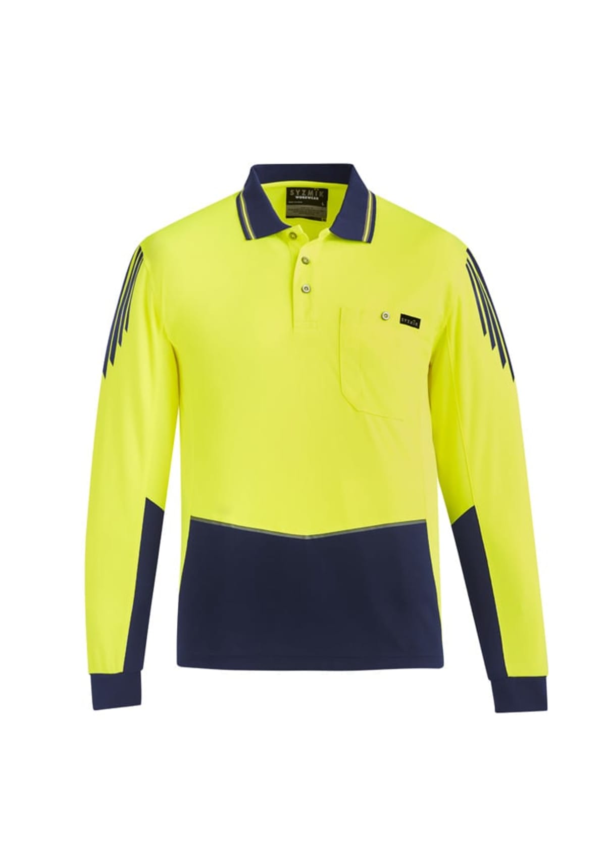 Mens Hi Vis Flux Long Sleeve Polo