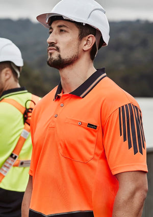 Mens Hi Vis Flux Short Sleeve Polo