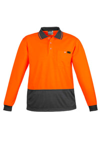 Mens Hi Vis Comfort Back Long Sleeve Polo
