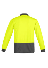 Mens Hi Vis Comfort Back Long Sleeve Polo