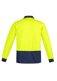 Mens Hi Vis Comfort Back Long Sleeve Polo