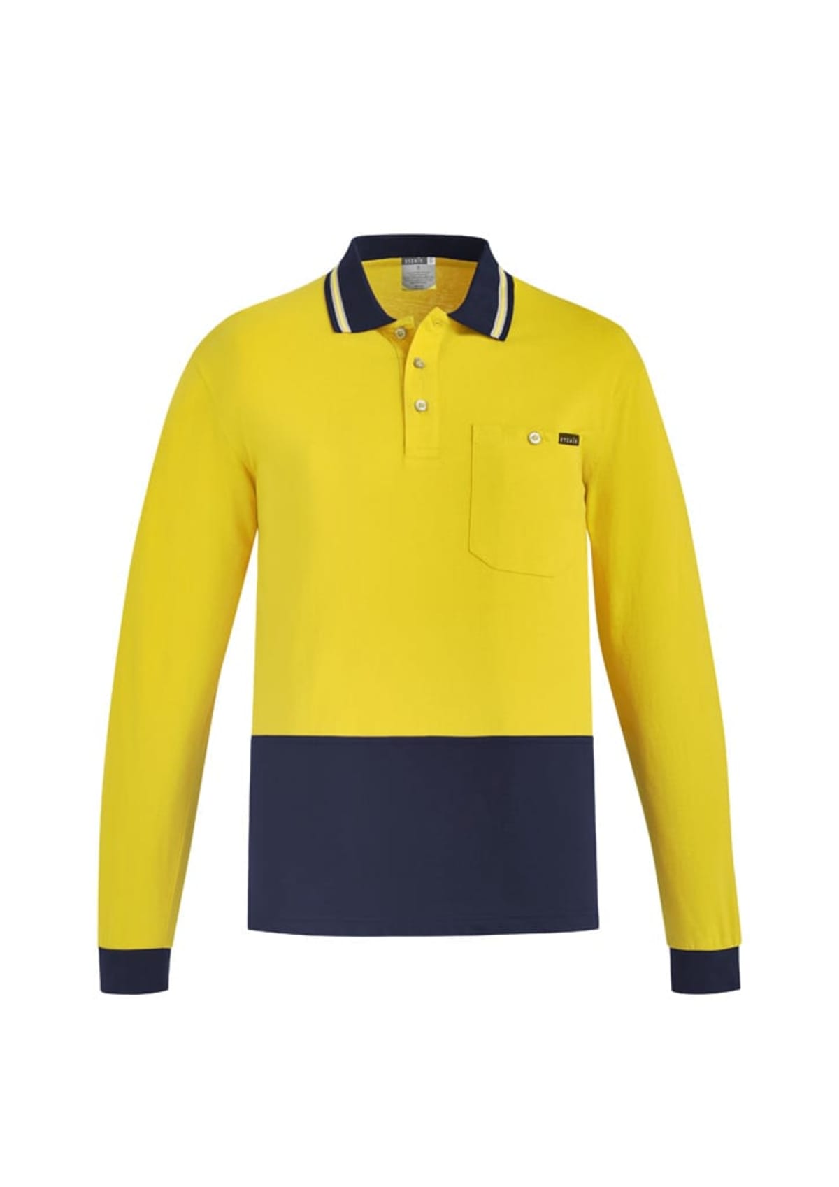 Mens Hi Vis Cotton Long Sleeve Polo