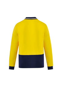 Mens Hi Vis Cotton Long Sleeve Polo
