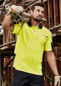 Mens Hi Vis Reinforced Squad Short Sleeve Polo