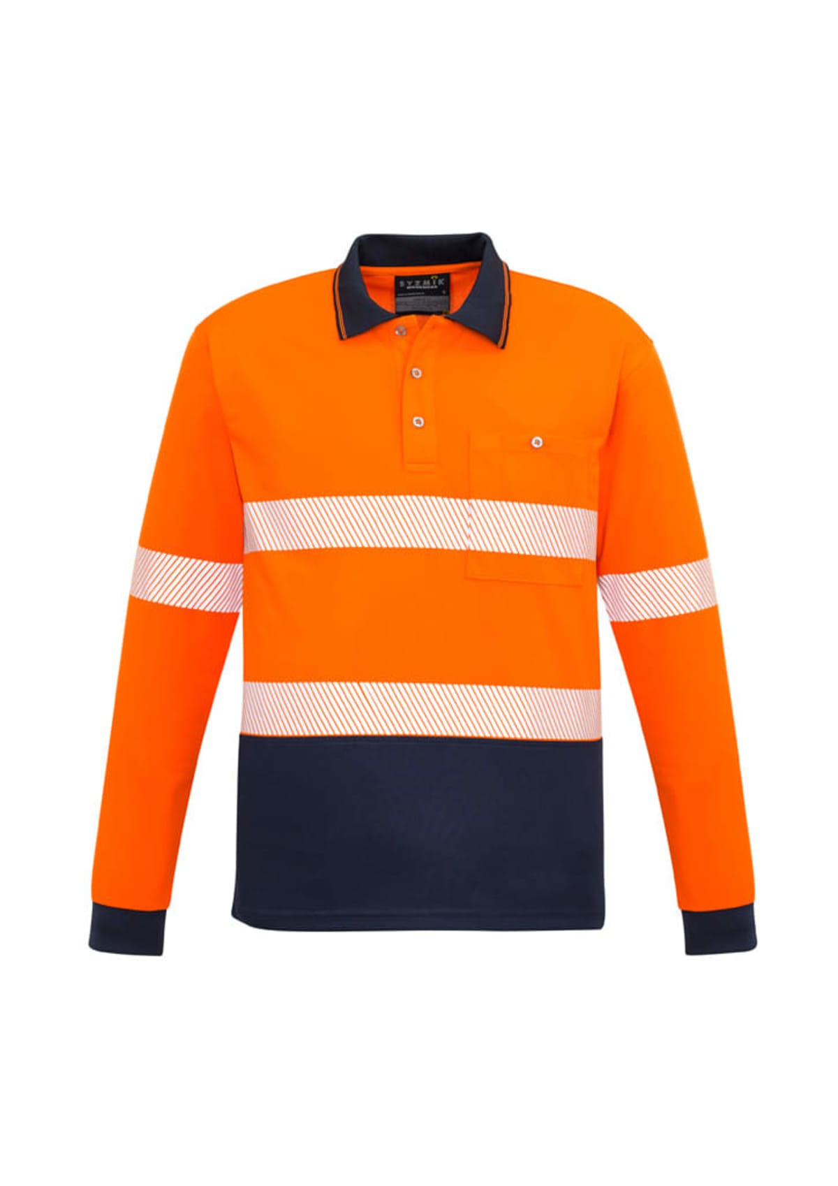 Unisex Hi Vis Segmented Tape Long Sleeve Polo